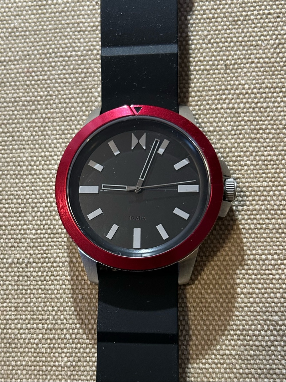 MVMT MARINE SPORT WATCH WITH 45.5MM BLACK FACE & BLACK SILICONE BAND